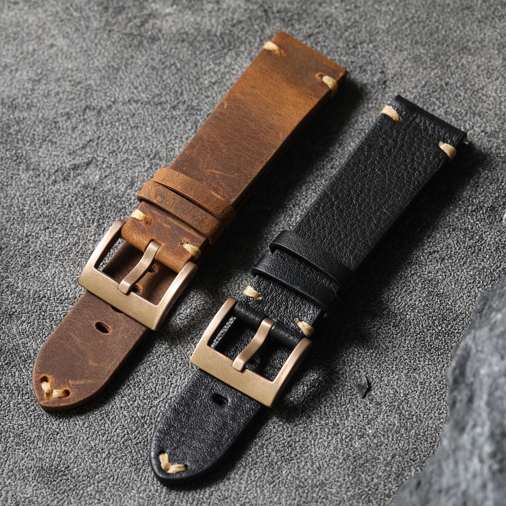 Canvas Strap Watch - Handmade Top Layer Cowhide Strap, 19