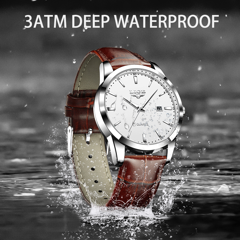 LIGE Man Watch Fashion Leather - Leather Watch Band Men reseña y precio