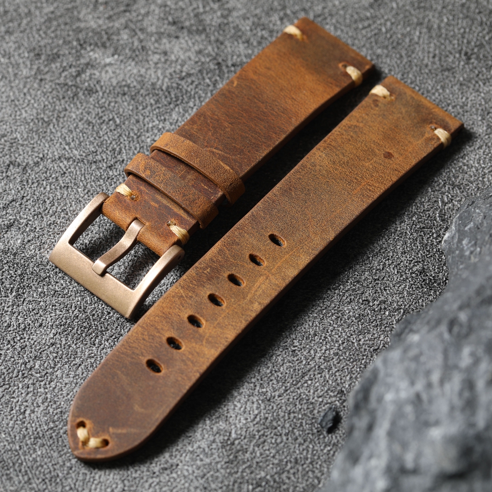 Handmade Top Layer Cowhide Str - Canvas Strap Watch reseña y precio