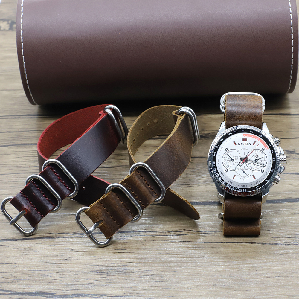 Genuine Leather Watch Band 18m - Nato Strap Nylon reseña y precio
