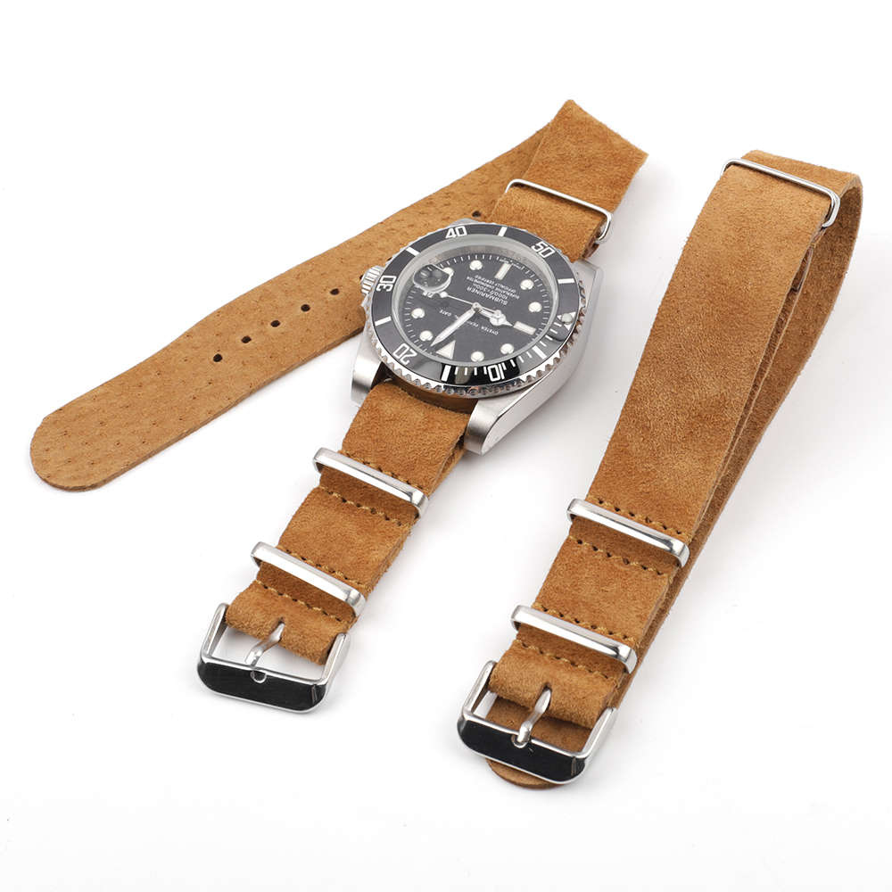 Soft Retro Suede Genuine Leath - Nato Strap Nylon reseña y precio