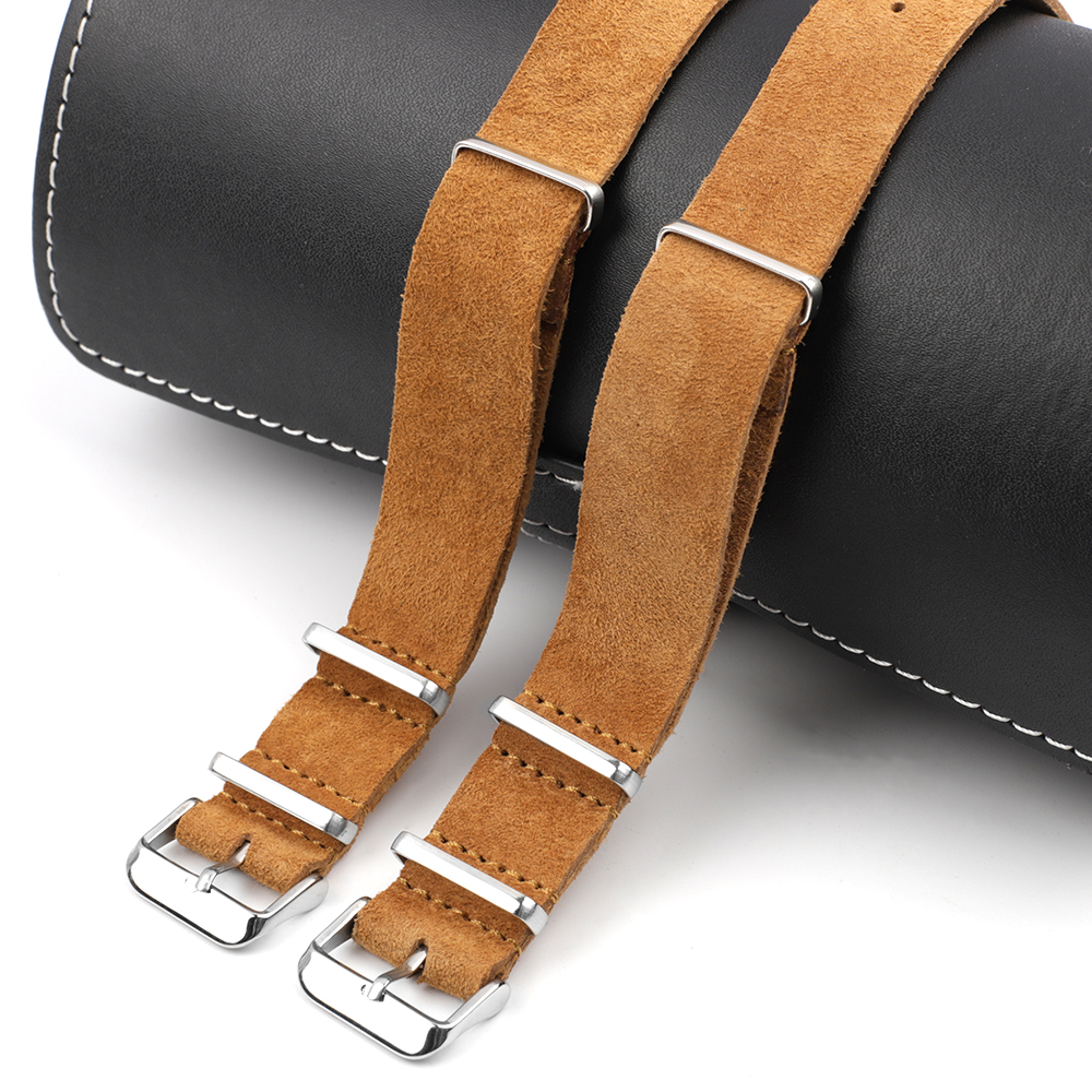 Soft Retro Suede Genuine Leath - Nato Strap Nylon reseña y precio