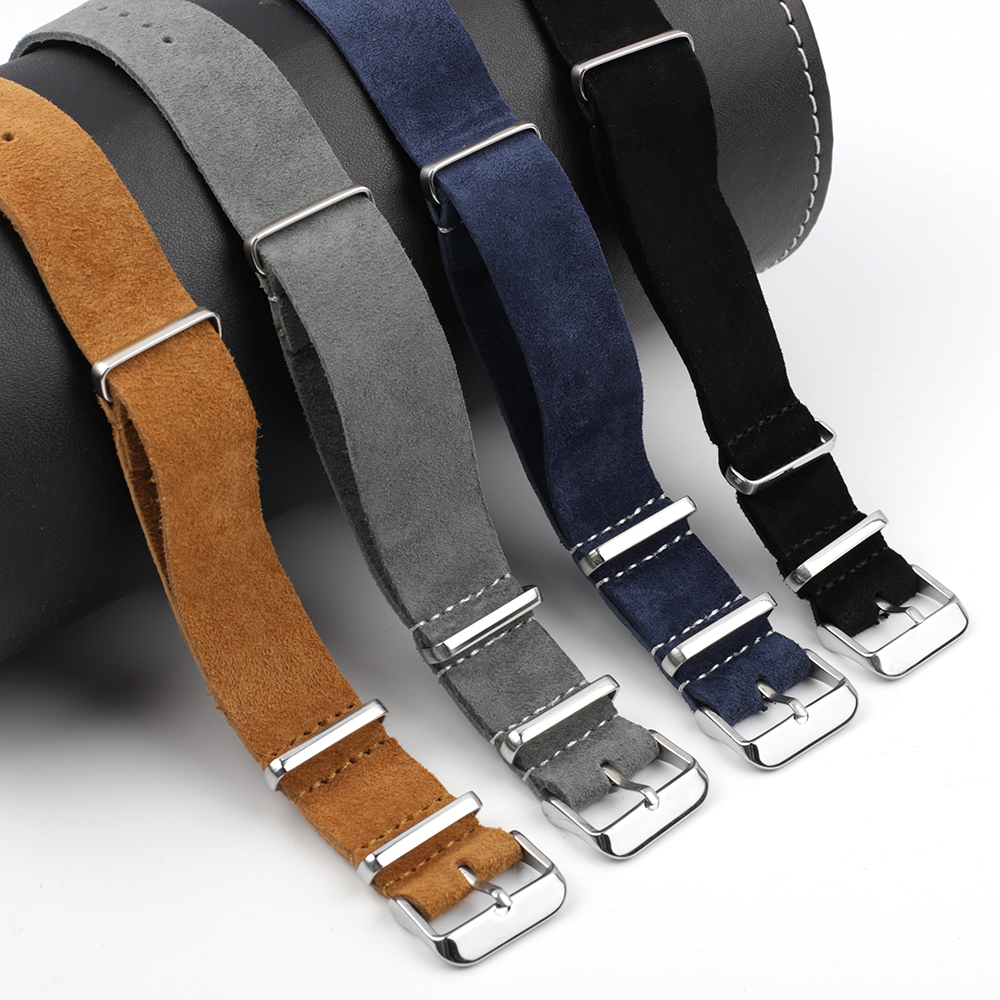 Soft Retro Suede Genuine Leath - Nato Strap Nylon reseña y precio