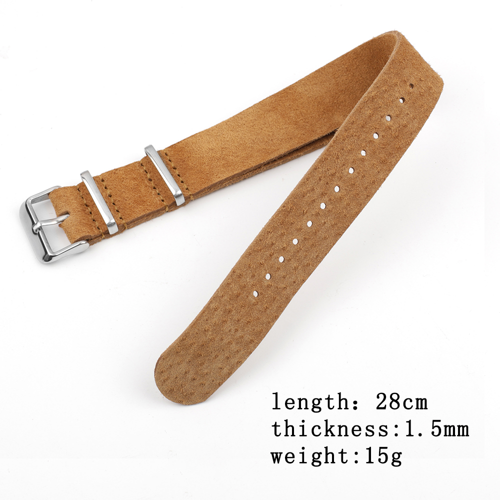 Soft Retro Suede Genuine Leath - Nato Strap Nylon reseña y precio
