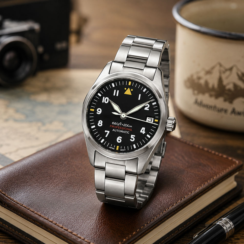 Custom LOGO 36mm 39mm Pilot Wa - Stainless Bracelet Diver reseña y precio