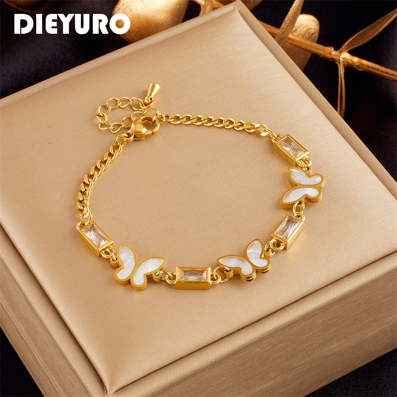 DIEYURO 316L Stainless Steel W - Butterfly Clasp Deployant reseña y precio