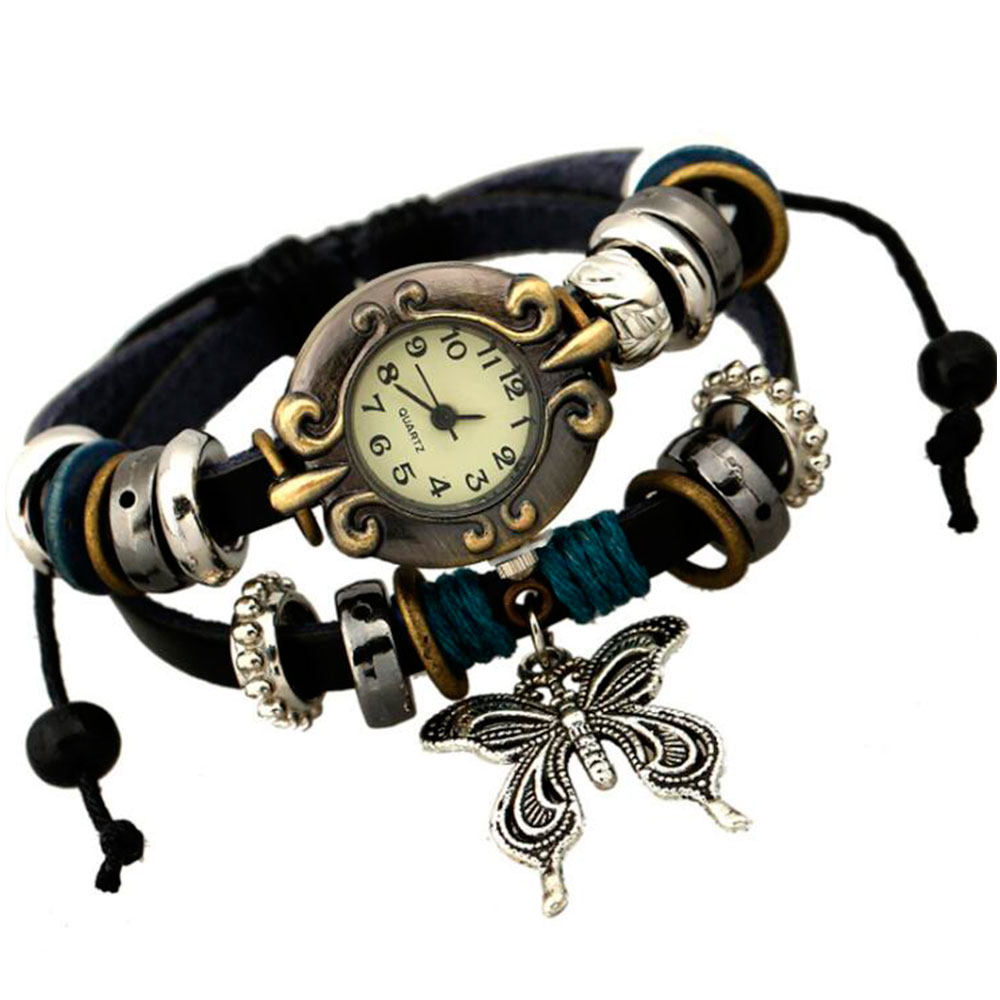 Handmade Butterfly Beads Brace - Leather Watch Band Men reseña y precio