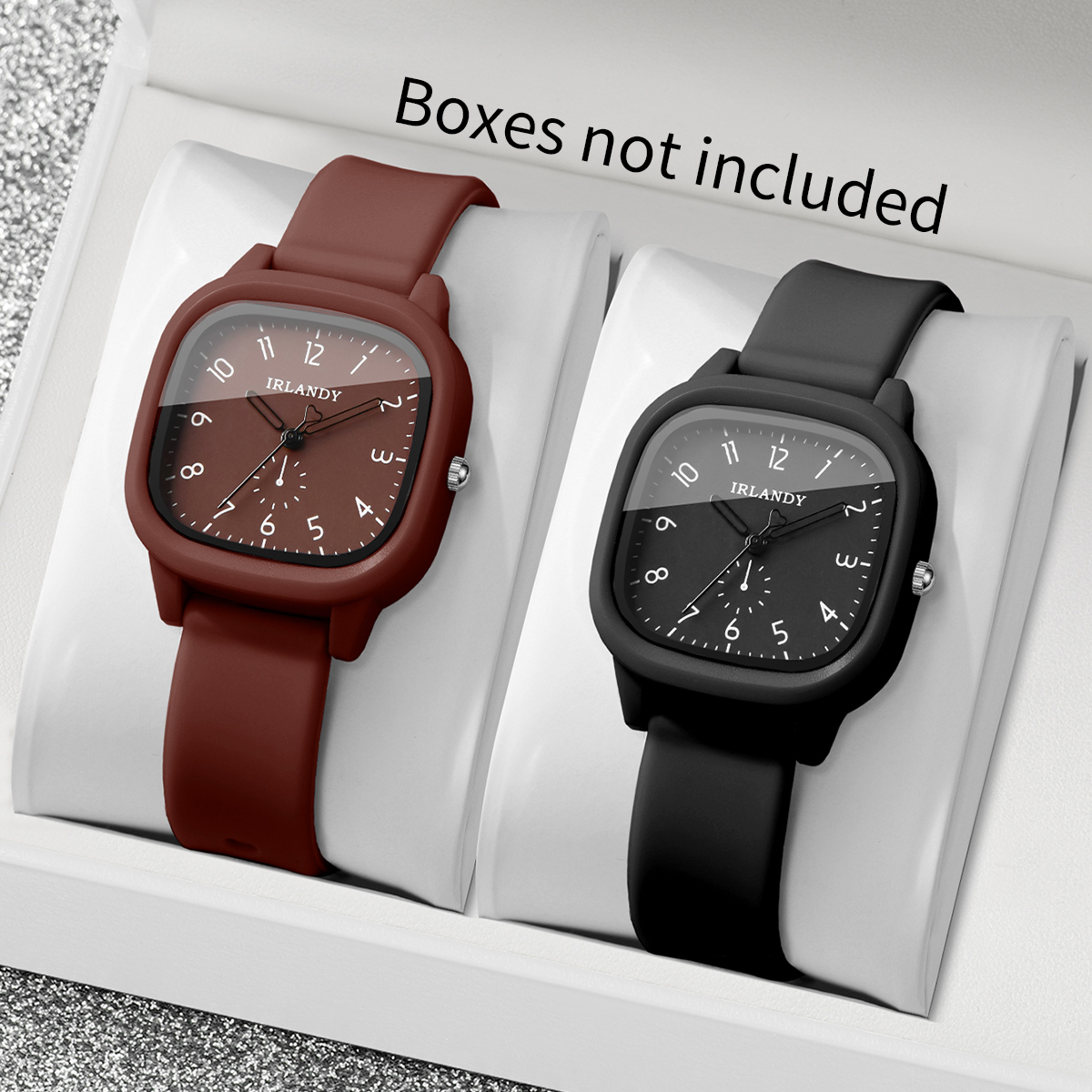 2PCS Fashion Square Arabic Dia - Silicone Band Women reseña y precio
