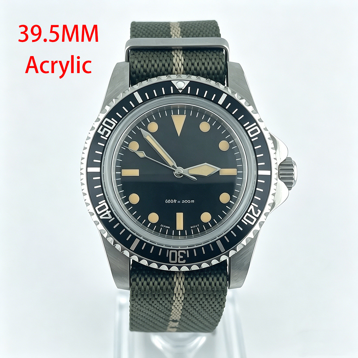 39.5mm Diver Retro watch acryl - Tropic Strap Vintage reseña y precio