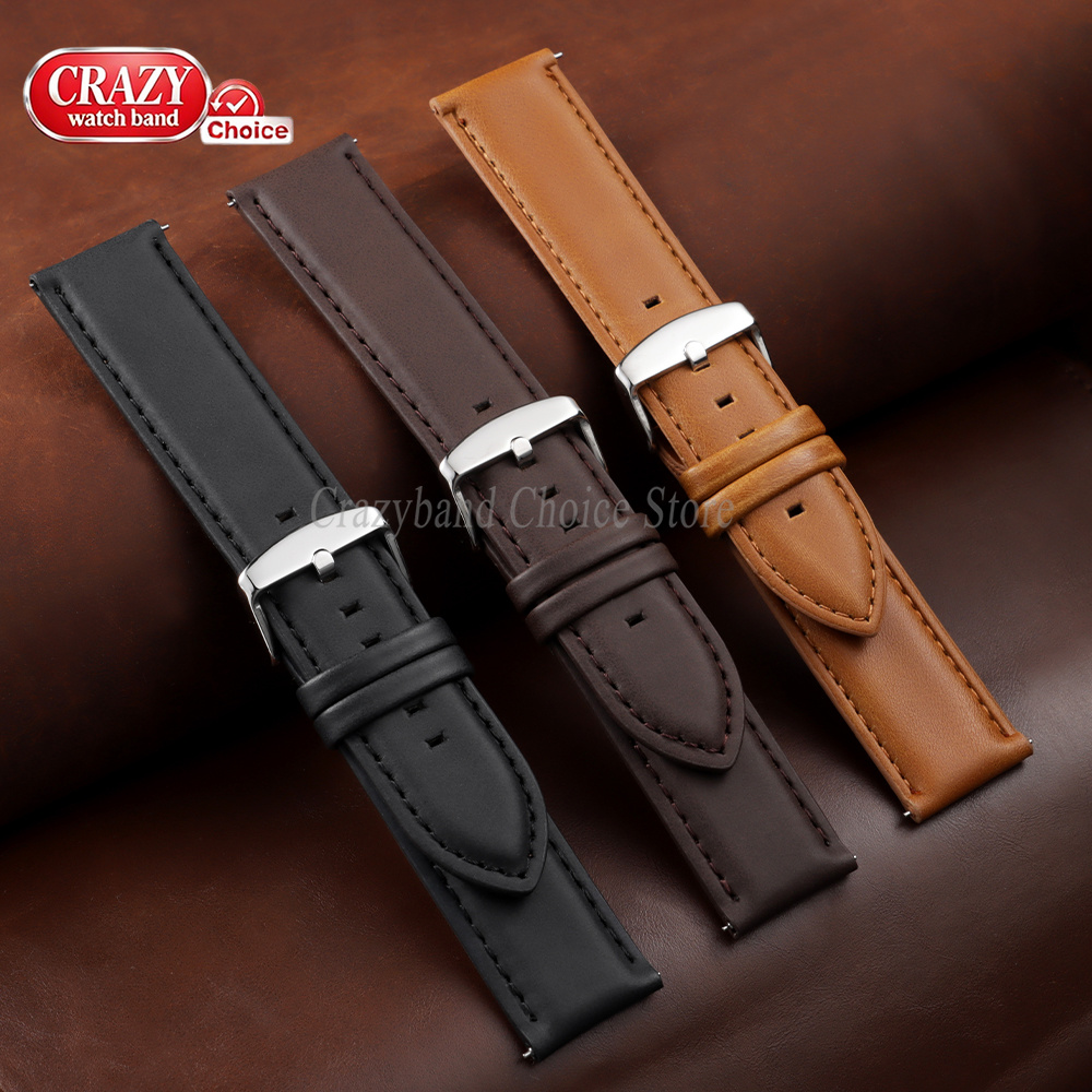 Oil Wax Cowhide Watch Band 18m - Leather Strap Quick Release reseña y precio
