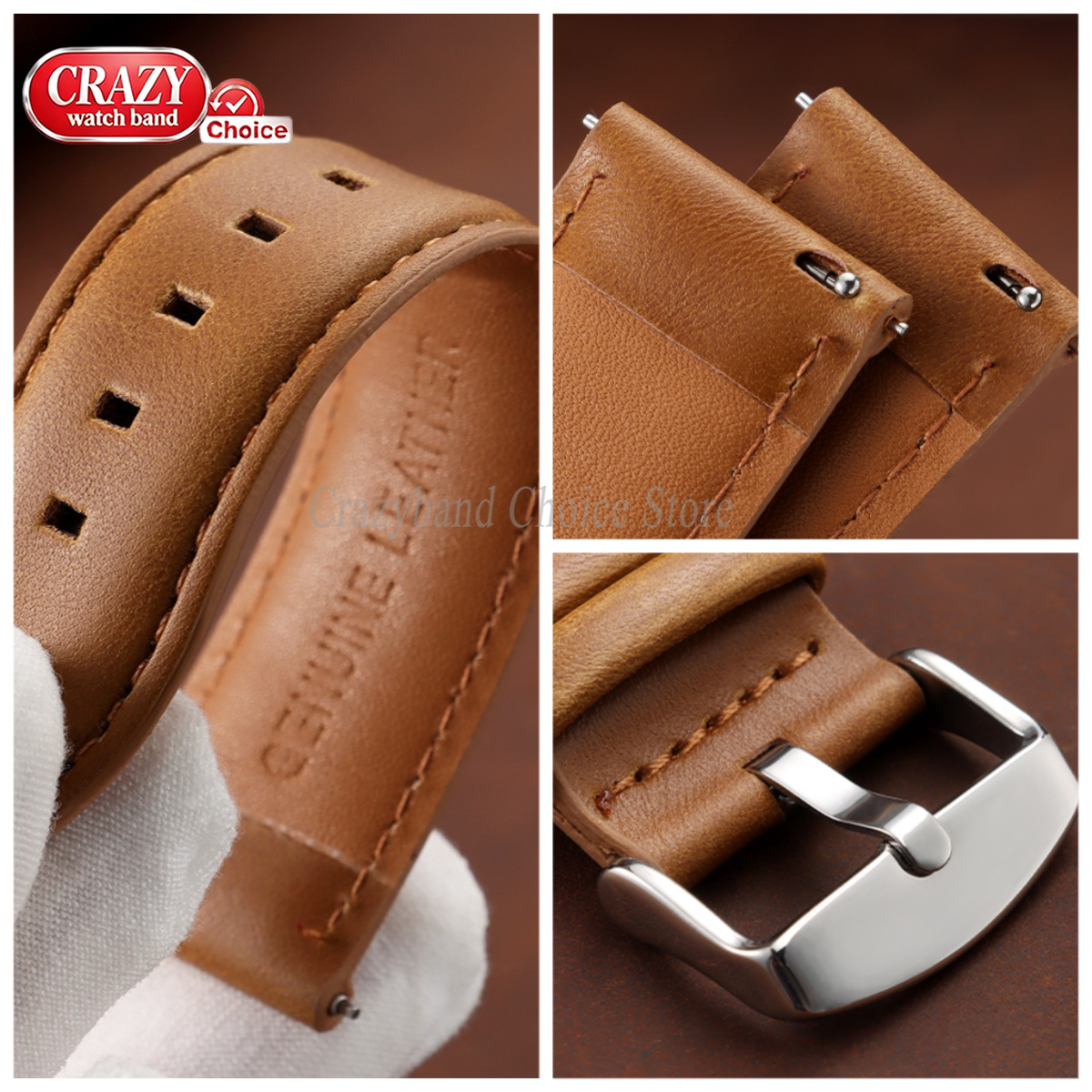 Oil Wax Cowhide Watch Band 18m - Leather Strap Quick Release reseña y precio