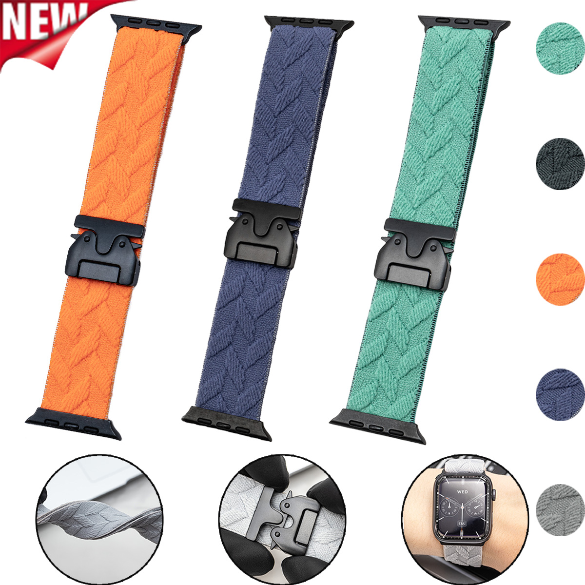 nylon strap for iwatch 10 9 8  - Parachute Strap Elastic reseña y precio
