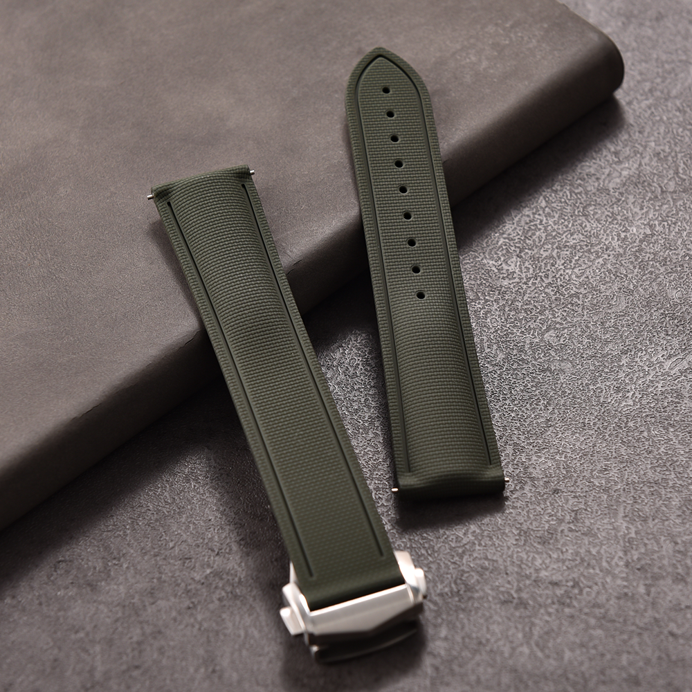 Premium Grade Soft FKM Rubber  - Canvas Strap Watch reseña y precio