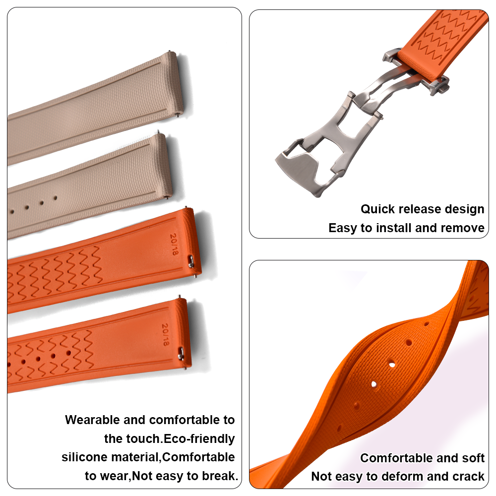 Premium Grade Soft FKM Rubber  - Canvas Strap Watch reseña y precio