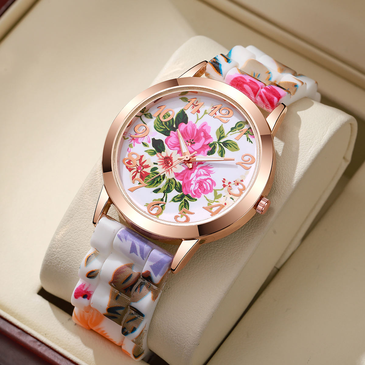 Fashion Flowers Printed Women  - Silicone Band Women reseña y precio
