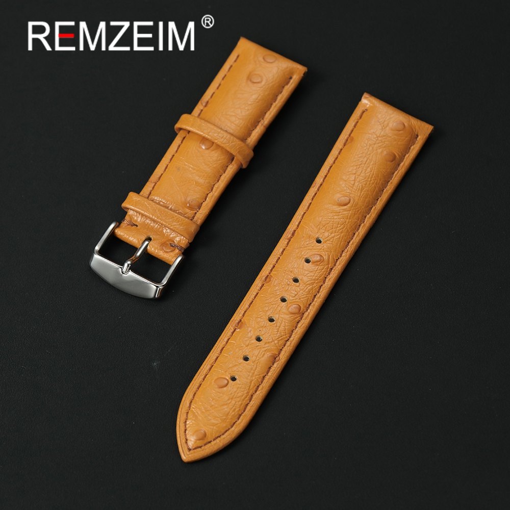 Ostrich Pattern Genuine Leathe - Leather Strap Quick Release reseña y precio