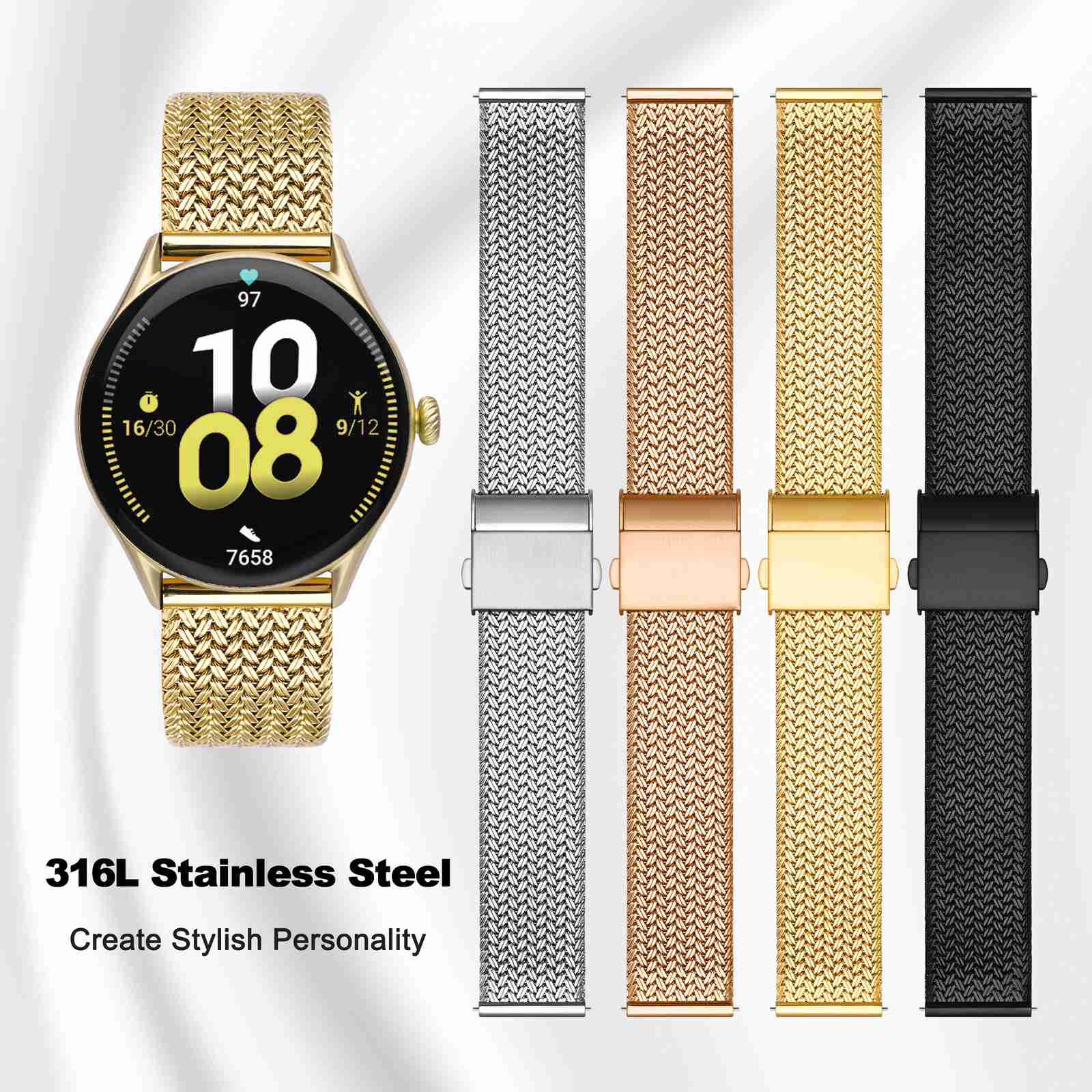 WOCCI Metal Watch Bands 316L S - Mesh Strap Metal reseña y precio