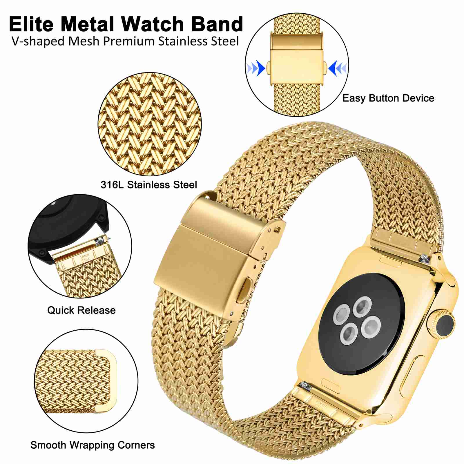 WOCCI Metal Watch Bands 316L S - Mesh Strap Metal reseña y precio