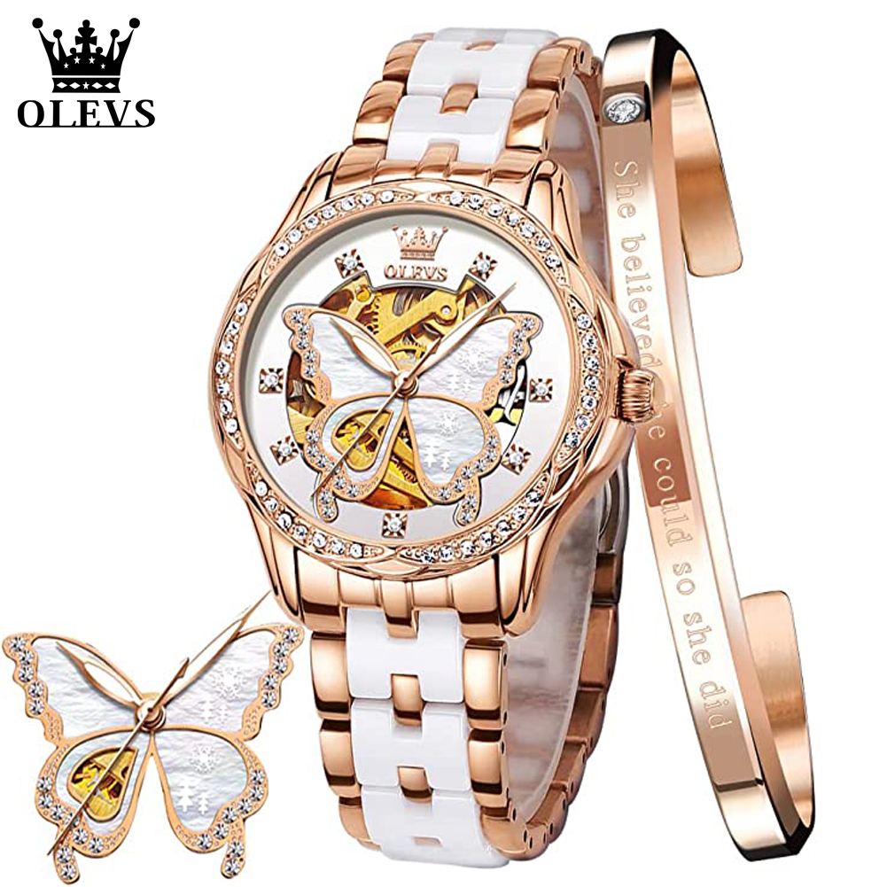 OLEVS Women's Automatic Watche - Butterfly Clasp Deployant reseña y precio